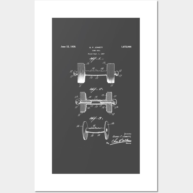 Weight Lifting Patent - Dumb Bell Art - Antique Wall Art by patentpress